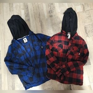 Element Plaid Hooded Button Ups (Youth 12)